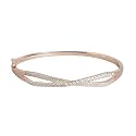 ZAVYA CZ Rose Gold Plated 925 Sterling Silver Kada Bracelet BR-80172 - Default Title