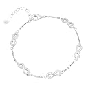 ZAVYA 925 Sterling Silver Cubic Zirconia infinity Rhodium Plating Chain Bracelet Bhabhi, Gifts for Women &amp; Girls | With Certificate of Authenticity and 925 Hallmark