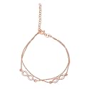 ZAVYA 925 Sterling Silver Cubic Zirconia Infinity Rose Gold Plating Chain Bracelet | Gift for Women and Girls | With Certificate of Authenticity and 925 Hallmark
