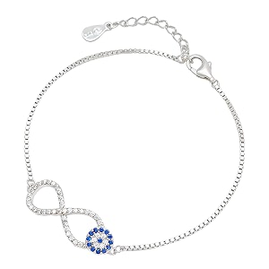 zavya 925 sterling silver infinity bracelet  rose gold plated lavish cubic zirconia gift ideas-women chain bracelet  with certificate of authenticity and 925 hallmark