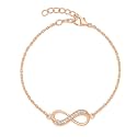 ZAVYA 925 Sterling Silver Infinity Bracelet | Rose Gold Plated Lavish Cubic Zirconia Gift Ideas-Women Chain Bracelet | With Certificate of Authenticity and 925 Hallmark
