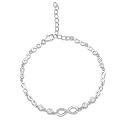ZAVYA 925 Silver Infinity Rhodium Plated CZ Bracelet | Gift for her, Gifts for Women &amp; Girls | With Certificate of Authenticity and 925 Stamp