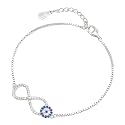 ZAVYA 925 Sterling Silver Infinity Bracelet | Rose Gold Plated Lavish Cubic Zirconia Gift Ideas-Women Chain Bracelet | With Certificate of Authenticity and 925 Hallmark