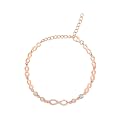 ZAVYA 925 Sterling Silver Infinity CZ Beaded Rose Gold Plated Adjustable Chain Bracelet | Gift for Women &amp; Girls| With Certificate of Authenticity &amp; 925 Hallmark