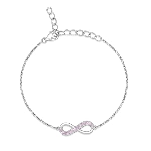 zavya 925 sterling silver infinity bracelet  rose gold plated lavish cubic zirconia gift ideas-women chain bracelet  with certificate of authenticity and 925 hallmark