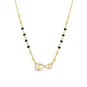 zavya 925 sterling silver mangalsutra  gold plated lustrous cubic zirconia women minimal mangalsutra  with certificate of authenticity and 925 hallmark