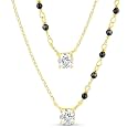 ZAVYA 925 Sterling Silver Mangalsutra | Gold Plated Lustrous Cubic Zirconia Women Minimal Mangalsutra | With Certificate of Authenticity and 925 Hallmark