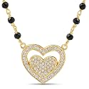 ZAVYA 925 Sterling Silver Mangalsutra | Gold Plated Lustrous Cubic Zirconia Women Minimal Mangalsutra | With Certificate of Authenticity and 925 Hallmark