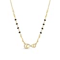 ZAVYA 925 Sterling Silver Mangalsutra | Gold Plated Lustrous Cubic Zirconia Women Minimal Mangalsutra | With Certificate of Authenticity and 925 Hallmark