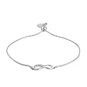 ZAVYA 925 Sterling Silver Minimal Infinity Rhodium Plating Chain Bracelet | Gift for Women and Girls | With Certificate of Authenticity and 925 Hallmark