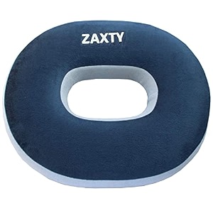 zaxty orthopaedic high resilience foam coccyx donut pillow seat cushion for lower back pain tailbone sciatica lumbar pain amp piles pain relief - blue