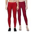 ZAYANQA Combo of 2 Slim Fit Women/Girls Solid Stretchable Cotton Ankle Length Leggings with Ultrasoft Wide Elastic Waistband |Comfortable |Fashionwear|