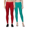 ZAYANQA Combo of 2 Slim Fit Women/Girls Solid Stretchable Cotton Ankle Length Leggings with Ultrasoft Wide Elastic Waistband |Comfortable |Fashionwear|