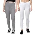 ZAYANQA Combo of 2 Slim Fit Women/Girls Solid Stretchable Cotton Ankle Length Leggings with Ultrasoft Wide Elastic Waistband |Comfortable |Fashionwear|