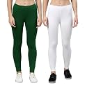 ZAYANQA Combo of 2 Slim Fit Women/Girls Solid Stretchable Cotton Ankle Length Leggings with Ultrasoft Wide Elastic Waistband |Comfortable |Fashionwear|