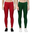 ZAYANQA Combo of 2 Slim Fit Women/Girls Solid Stretchable Cotton Ankle Length Leggings with Ultrasoft Wide Elastic Waistband |Comfortable |Fashionwear|