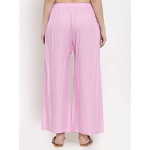 womengirls regular fit flared wide leg non-transparent solid color cotton blend soft rayon fabric palazzo  14 colours  size xs - 2xl