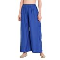 Women/Girls Regular Fit Flared Wide Leg Non-Transparent Solid Color Cotton Blend Soft Rayon Fabric Palazzo ; 14 Colours ; Size XS - 2XL