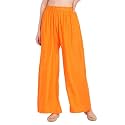 Women/Girls Regular Fit Flared Wide Leg Non-Transparent Solid Color Cotton Blend Soft Rayon Fabric Palazzo ; 14 Colours ; Size XS - 2XL