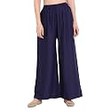 Women/Girls Regular Fit Flared Wide Leg Non-Transparent Solid Color Cotton Blend Soft Rayon Fabric Palazzo ; 14 Colours ; Size XS - 2XL