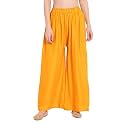 Women/Girls Regular Fit Flared Wide Leg Non-Transparent Solid Color Cotton Blend Soft Rayon Fabric Palazzo ; 14 Colours ; Size XS - 2XL