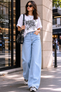 zayla Wide Leg Women Light Blue Jeans
