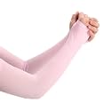 ZaySoo Cotton Blend Women's Uv Protection Gloves for Bike Riding Long Hand Full Finger Soft Breathable Arm Sleeve - Pink - Free Size