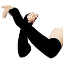 ZaySoo Women’s UV Protection Gloves for Bike Riding Long Hand Full Finger Soft Breathable Arm Sleeve - Black - M