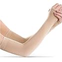 ZaySoo Women’s UV Protection Gloves for Bike Riding Long Hand Full Finger Soft Breathable Arm Sleeve - Beige - Free Size