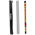 Zaza Percussion- Professional Polished Bamboo Bansuri Flute - (Indian Flute) With Carry Bag (22'' A-Sharp Bass)