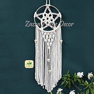 cotton macrame dream catcher type woven feather wall hanging handmade dreamcatcher boho tassels decoration home decor ornament craft gift leaf - 5