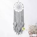 Cotton Macrame Dream Catcher Type Woven Feather Wall Hanging Handmade Dreamcatcher Boho Tassels Decoration Home Decor Ornament Craft Gift. (Leaf - 3)