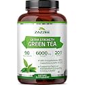 Zazzee Extra Strength Green Tea 20:1 Extract, 50% EGCG, 90 Vegan Capsules