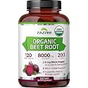 Zazzee USDA Organic Beet Root 20:1 Extract, 120 Quick Release Capsules