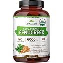 Zazzee USDA Organic Fenugreek 30:1 Extract, 120 Capsules, 4 Month Supply