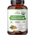 Zazzee USDA Organic Fenugreek 30:1 Extract, 60 Capsules, 2 Month Supply