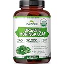 Zazzee USDA Organic Moringa Leaf 20:1 Extract, 240 Vegan Capsules