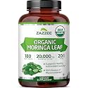 Zazzee USDA Organic Moringa Leaf 20:1 Extract, 180 Vegan Capsules