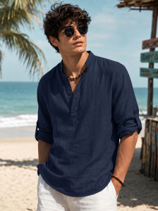 zbio Men Solid A-line Kurta