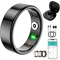 Smart Ring for Women Men, Fitness Tracker Ring with Free App No Subscription Fee, 7 Days Battery Life, Sleep Monitor, Heart Rate &amp; Step Tracker, IP68 Waterproof, Android/iOS Compatible(Black,7)