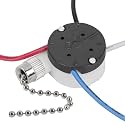 ZE-208s E89885 3 Speed 4 Wire Fan Switch Ceiling Fan Replacement Part with 4 Pre-Installed Wires for Ceiling Fans, Wall Lamps, Cabinet Light (Silver)