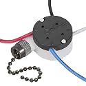 ZE-208s E89885 3 Speed 4 Wire Fan Switch Ceiling Fan Replacement Part With 4 Pre-Installed Wires for Ceiling Fans, Wall Lamps, Cabinet Light (Black)