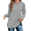 Zeagoo Tunic Sweatshirts for Women Crewneck Lightweight Sweaters Raglan Long Sleeve Shirts Spring Fashion Tops 2026