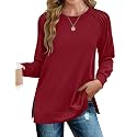 Zeagoo Tunic Sweatshirts for Women Crewneck Lightweight Sweaters Raglan Long Sleeve Shirts Spring Fashion Tops 2026
