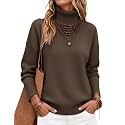 Zeagoo Women's Turtleneck Sweater 2026 Fall Winter Chunky Knitted Pullover