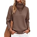 Zeagoo Women's Turtleneck Sweater 2026 Fall Winter Chunky Knitted Pullover