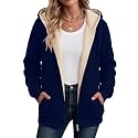 Zeagoo Women Sherpa Fleece Jacket Zip Up Thick Warm Hoodie Fall Winter Coat
