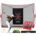 ZEALFEEL Golf Net, 10 x 7 ft Hitting Practice Set with Chipping Net