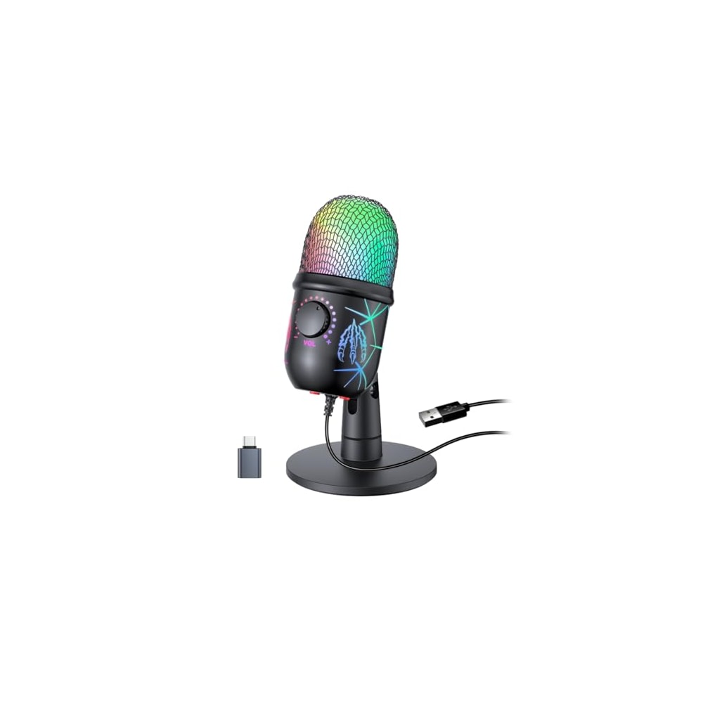 Led Microphone With Computer zealsound Gaming Microphone, Computer USB Microphone for PC, Phone, Mac ...