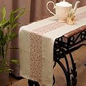 Zeba World Polycanvas Table Runner – 12x84 Inches (30x210 cm) – Stylish Runner for 4/6 Seater Dining Table &amp; Living Room Decor (White)